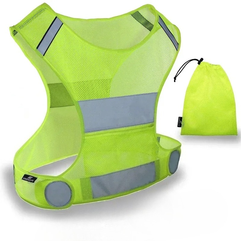Reflective Running Gear Vest - 1 takım Şantiye Açık Koşu Floresan