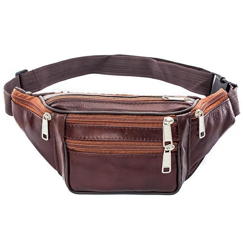Running Belt Waist - Deri Erkek Bel Göğüs Çantası İnce