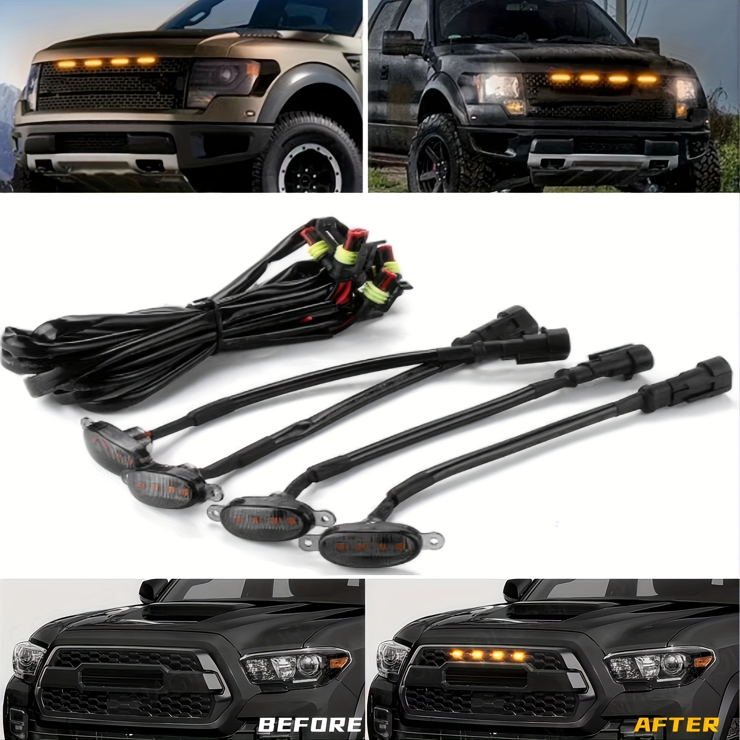 4 adet/takım araba LED ızgara  - Running Gear Accessories incelemesi ve fiyatı